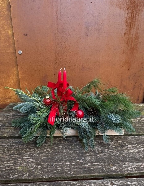 Centrotavola in cassetta di legno